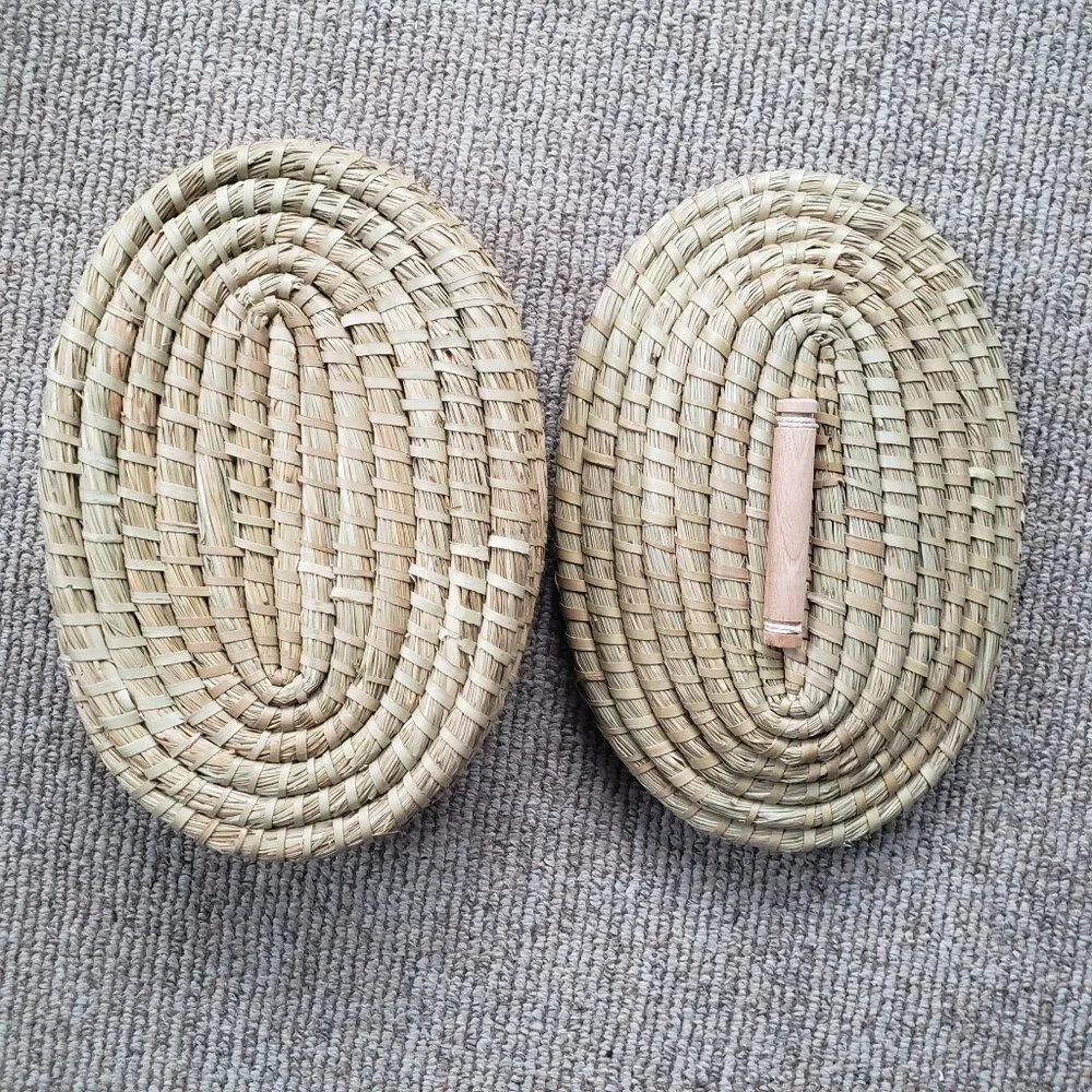 Sweetgrass Lidded Basket Oval Oblong 12